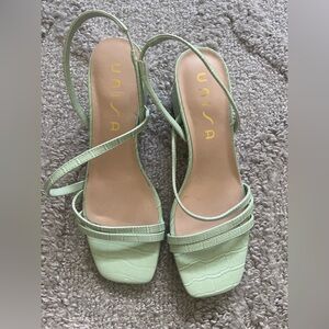 Unisa Green Stiletto Heels with Ankle Strap